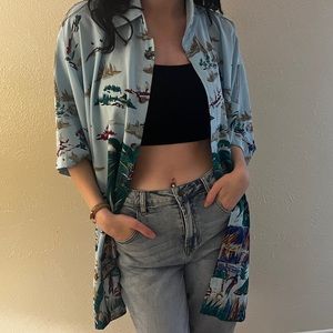 oversized beach button down